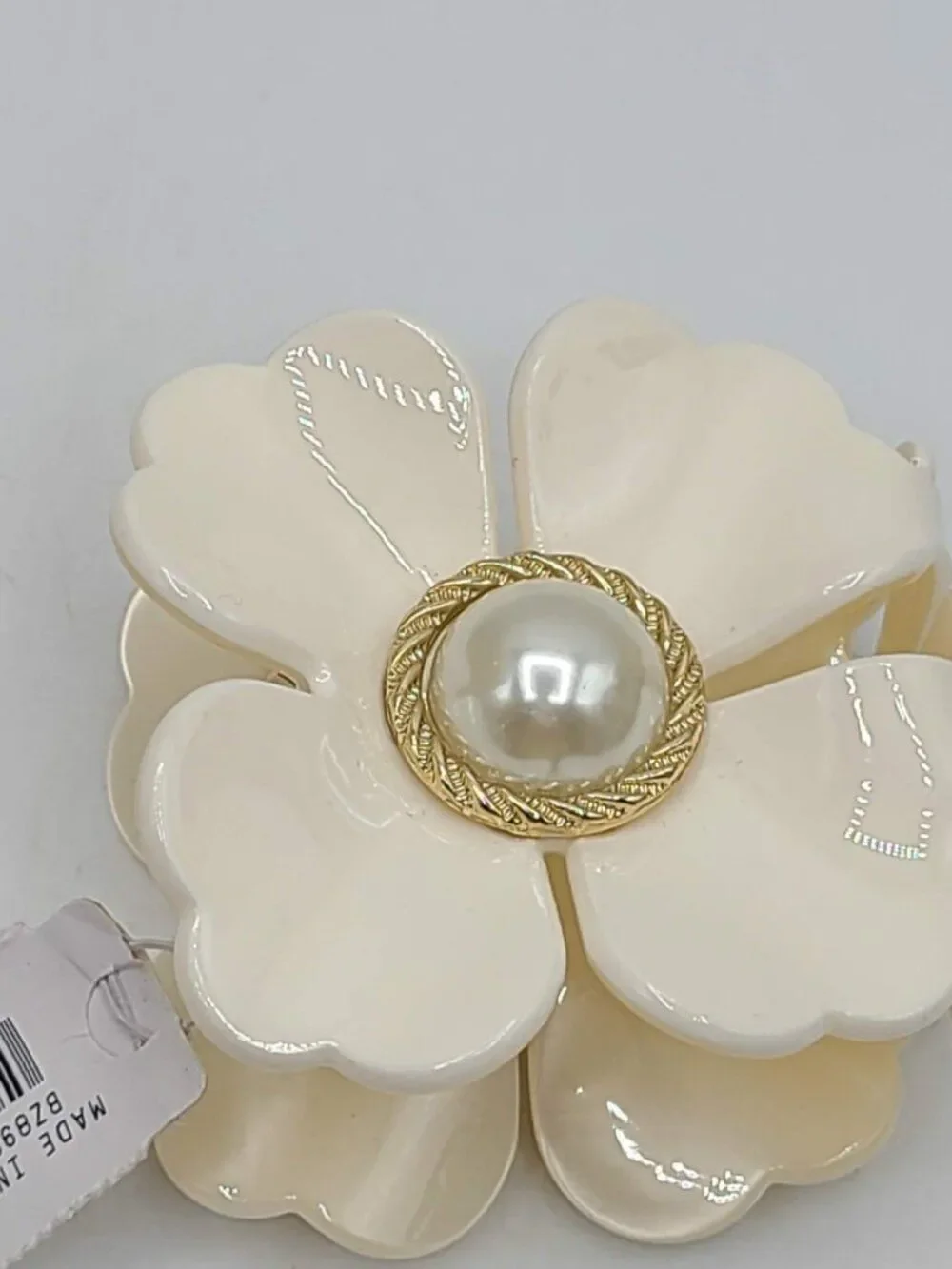J Crew Factory White Flower Hair Claw Clip NWT